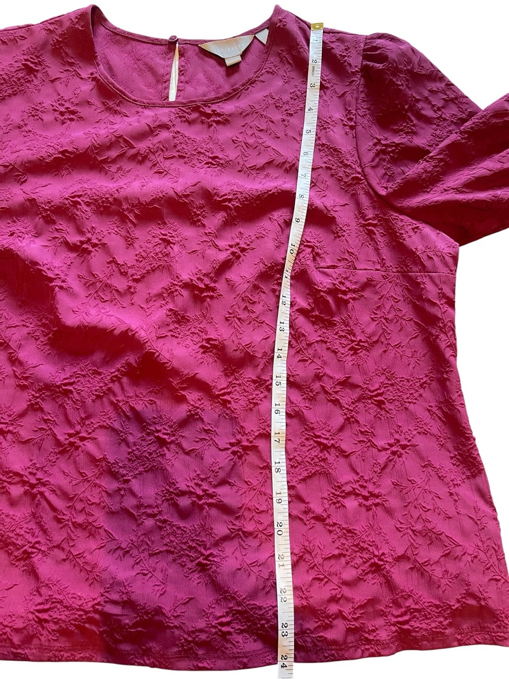 Ted Baker Women’s Textured Embroidery Short Sleeve Top Size XL - Picture 5 of 10